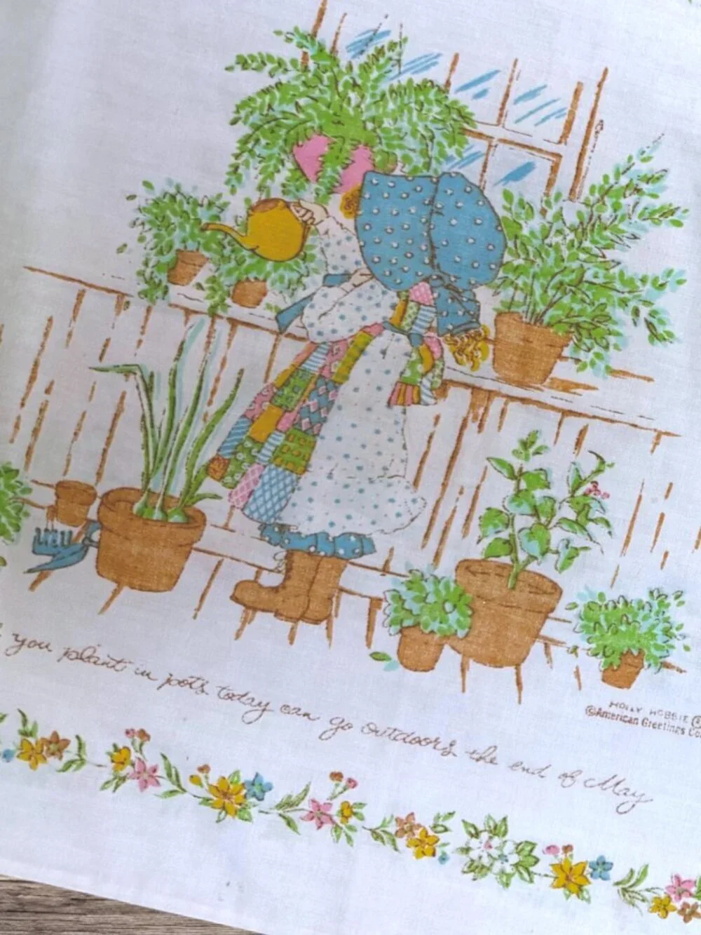 Vintage Holly Hobbie 70s Morgan Jones Girl Pillowcase Floral Cottagecore Bedroom